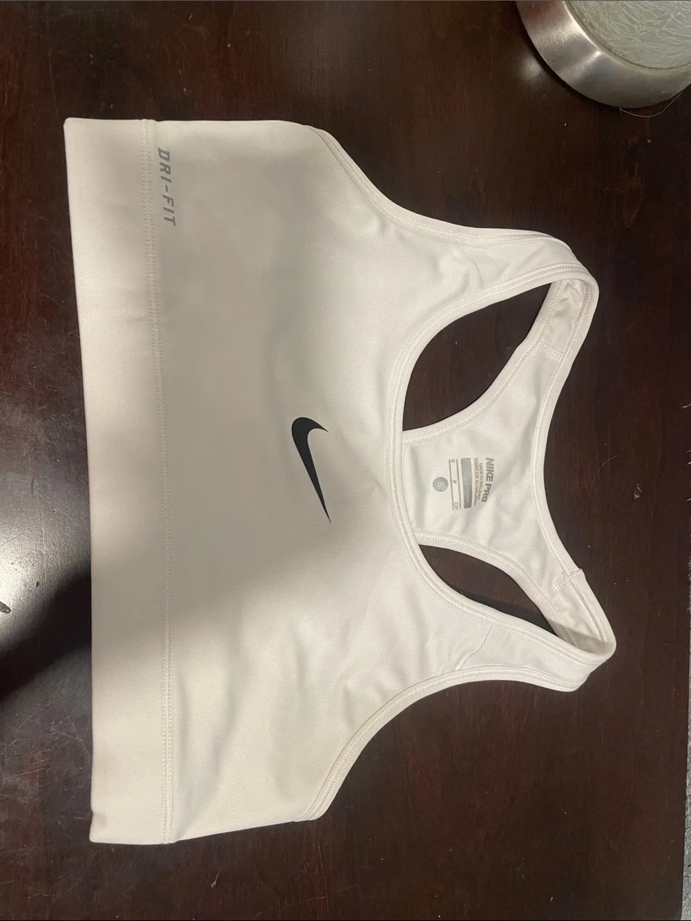 White Nike Racerback Dri‑FIT Sports Bra
